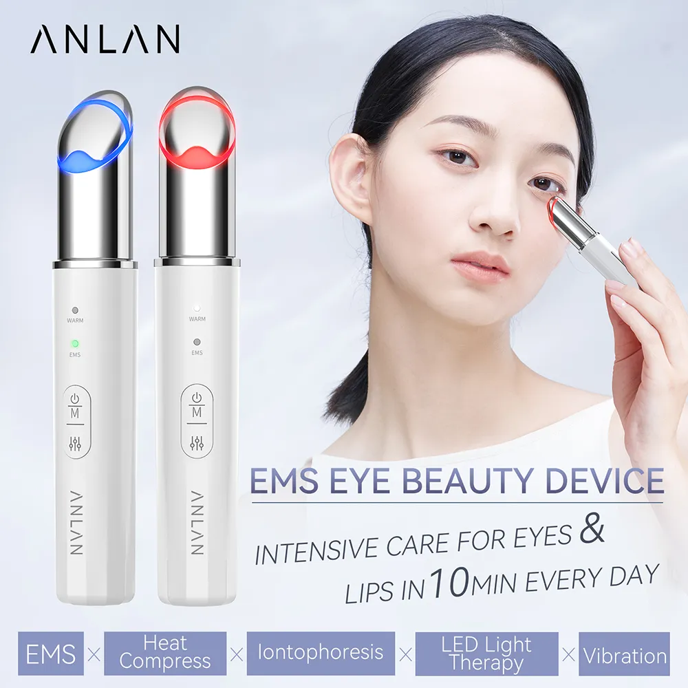 ANLAN EMS Eye Beauty Device Microcurrent Anti Wrinkle Remove Eye Bags Dark Circles Light Therapy Eye Lifting Massage Instrument