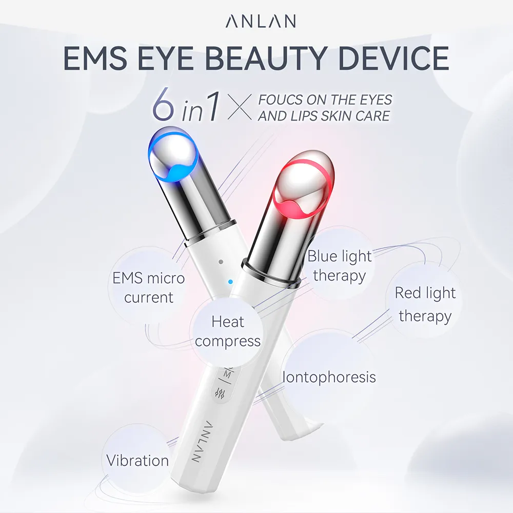 ANLAN EMS Eye Beauty Device Microcurrent Anti Wrinkle Remove Eye Bags Dark Circles Light Therapy Eye Lifting Massage Instrument
