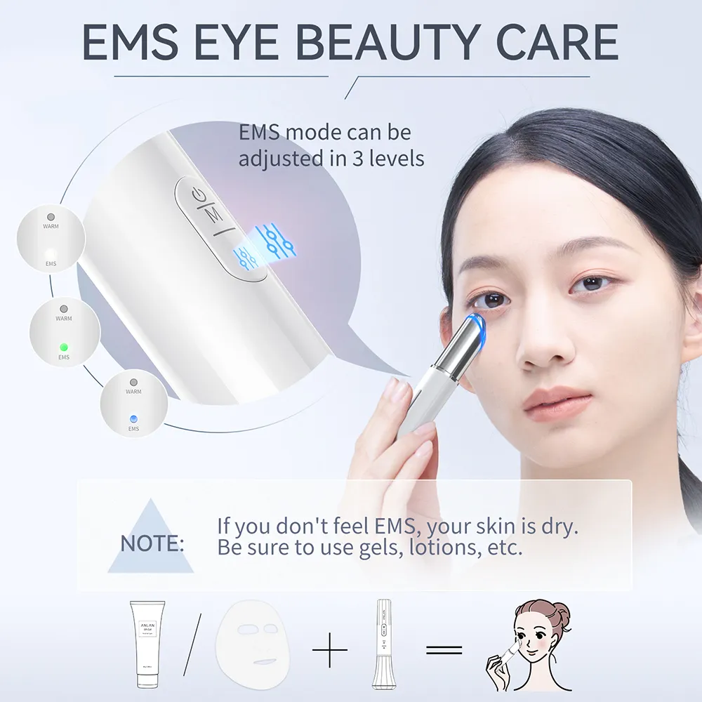 ANLAN EMS Eye Beauty Device Microcurrent Anti Wrinkle Remove Eye Bags Dark Circles Light Therapy Eye Lifting Massage Instrument