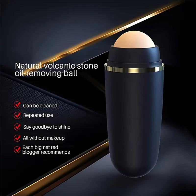 Face Oil Absorbing Roller Natural Volcanic Stone Massage Body Stick Makeup Face Skin Care Tool Facial Pores Cleaning Oil Roller