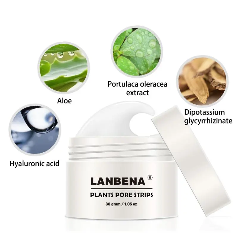 LANBENA Blackhead Remover Cream Paper Plant Pore Strips Nose Acne Cleansing Black Dots Peel Off Mud Mask Treatments Skin Care