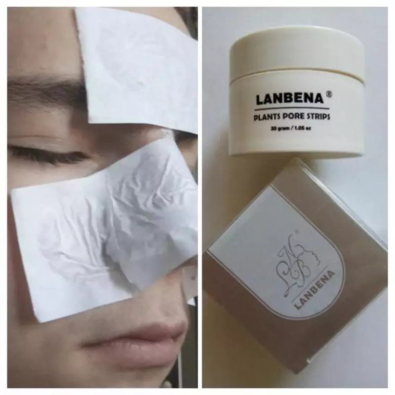 LANBENA Blackhead Remover Cream Paper Plant Pore Strips Nose Acne Cleansing Black Dots Peel Off Mud Mask Treatments Skin Care