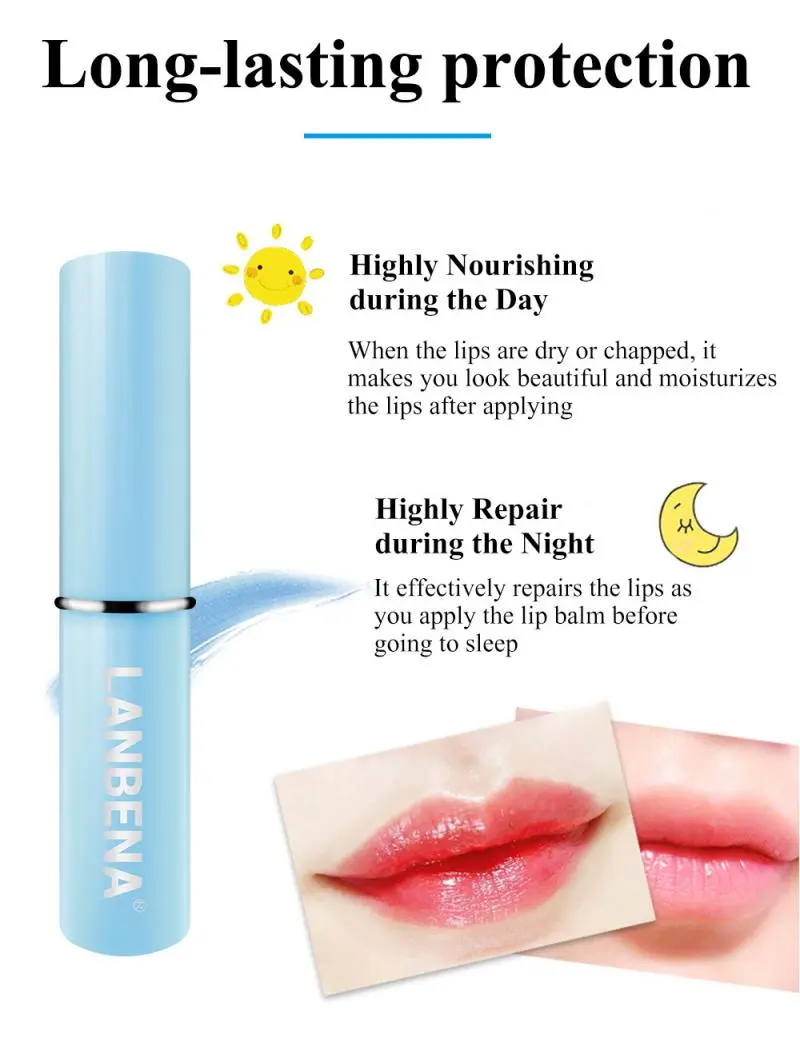 LANBENA Hyaluronic Acid Lip Balm Lip Plumper Lips Moisturizing Reduce Fine Lines Relieve Dryness Protection Lip