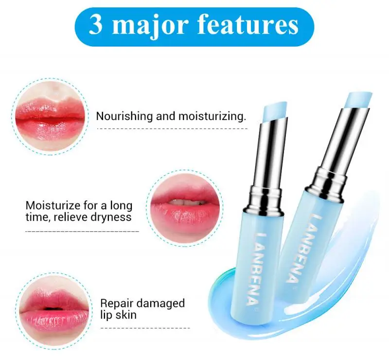 LANBENA Hyaluronic Acid Lip Balm Lip Plumper Lips Moisturizing Reduce Fine Lines Relieve Dryness Protection Lip