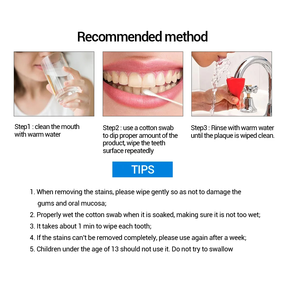 LANBENA Teeth Whitening Liquid Remove Plaque Tooth Stains Clean Oral Hygiene Black Teeth Stains Tooth Bleaching Tooth Care Tool