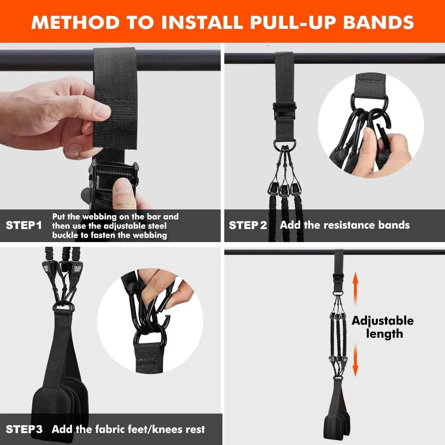 Pull Up Assistance Bands Set Resistance Strap Assist Men Women Hanging Training Chin-up Workout Body Stretching Exercise Pull Up Assistance Bands Set Resistance Strap Assist Men Women Hanging Training Chin-up Workout Body Stretching Exercise