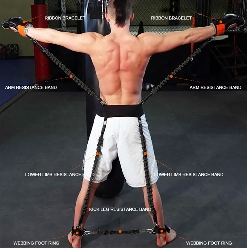 Professional Fighting Training Belt Men Women Resistance Belt Rope Fitness Exercise Elastic Bands Gym Workout Boxing Equipment Professional Fighting Training Belt Men Women Resistance Belt Rope Fitness Exercise Elastic Bands Gym Workout Boxing Equipment