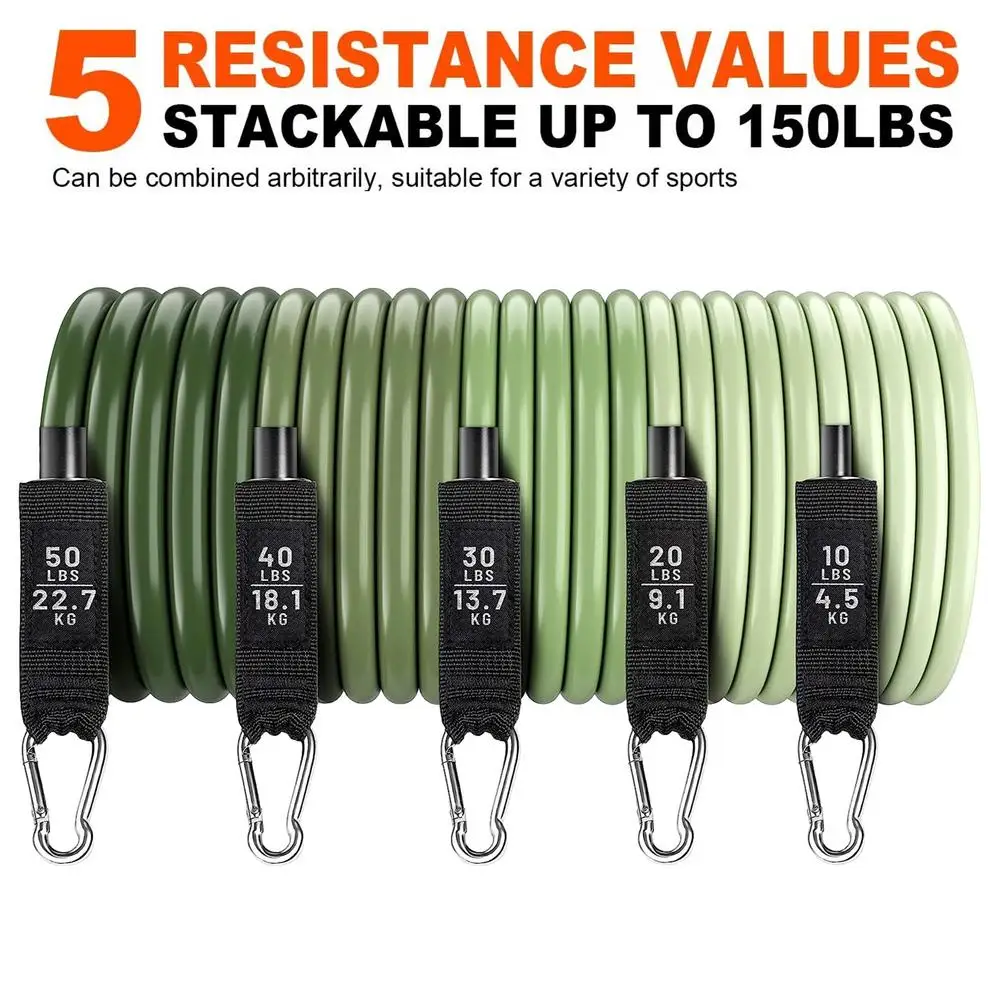 Workout Bands Set 11pcs Elastic Workout Bands Elastic Bands For Strength Training For Men And Women Workout Equipment