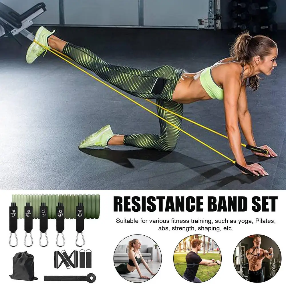 Workout Bands Set 11pcs Elastic Workout Bands Elastic Bands For Strength Training For Men And Women Workout Equipment