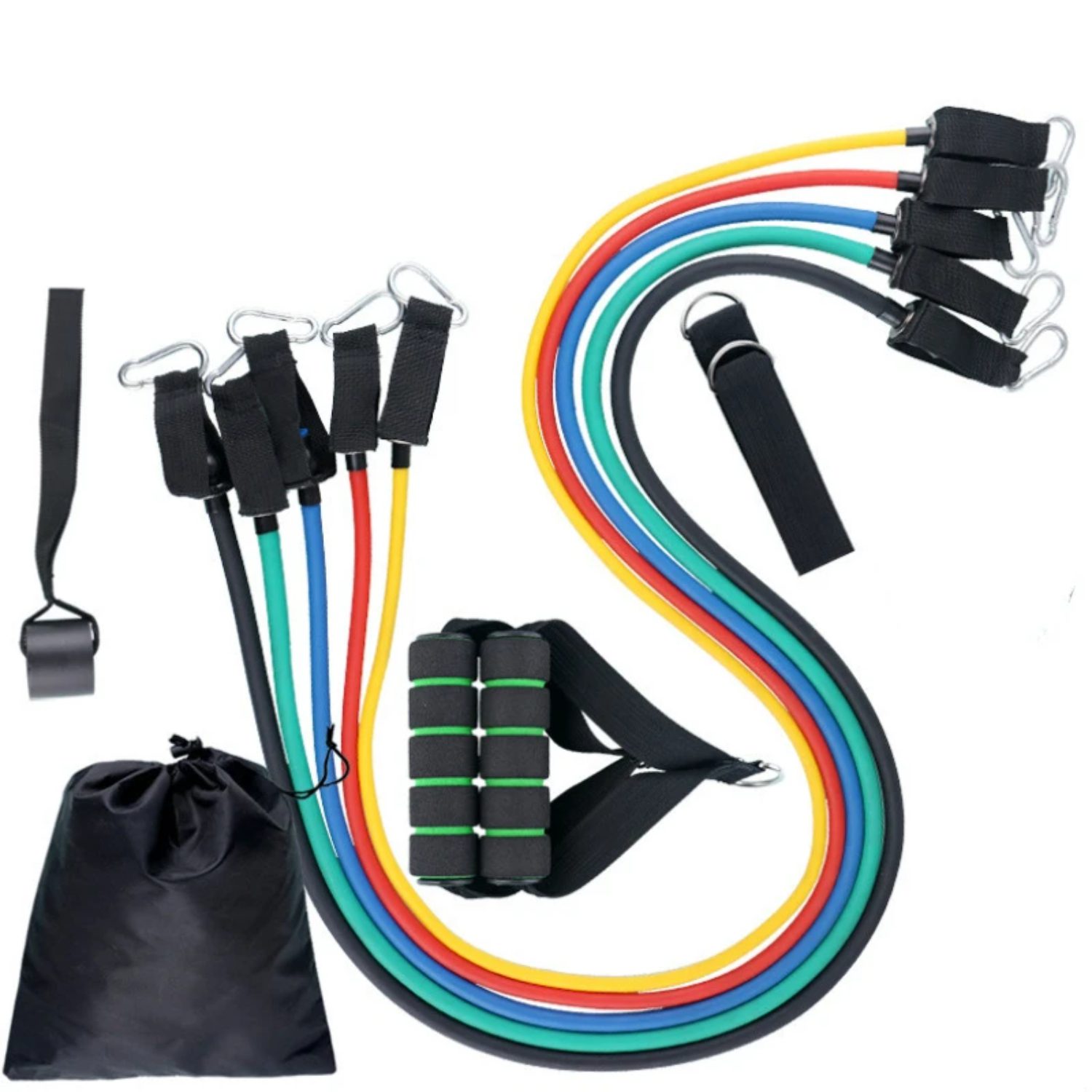 long-lasting resistance bands set - Ideal for yoga, Pilates, and all fitness routines. Set of 11 high-grade rubber loop tube ban