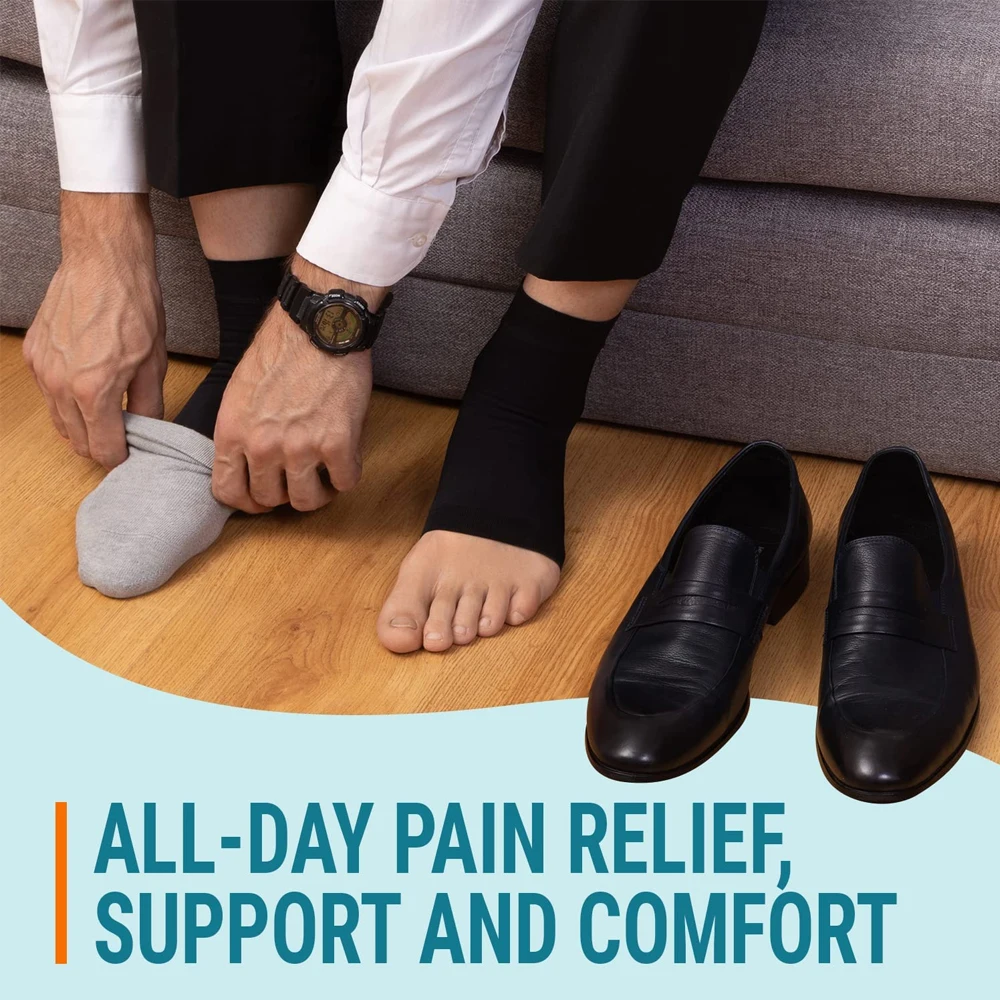 1Pair Nano Socks Neuropathy Socks Compression Sleeve For Ankle Swelling,Plantar Fasciitis,Neuropathy - Nano Brace For Women Men