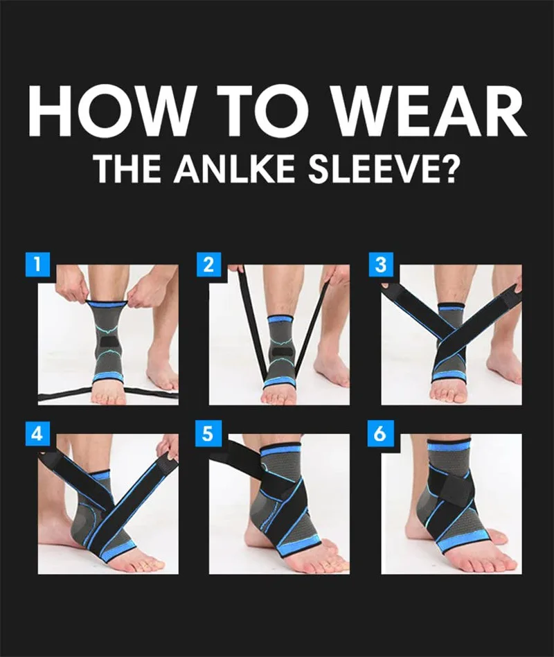 Adjustable Ankle Support Compression Ankle Brace Protector for Running Soccer Basketball Nylon Knitted Gym Bandage Ankle Strap