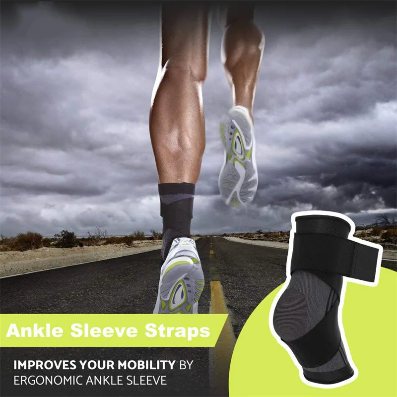 Adjustable Ankle Support Compression Ankle Brace Protector for Running Soccer Basketball Nylon Knitted Gym Bandage Ankle Strap