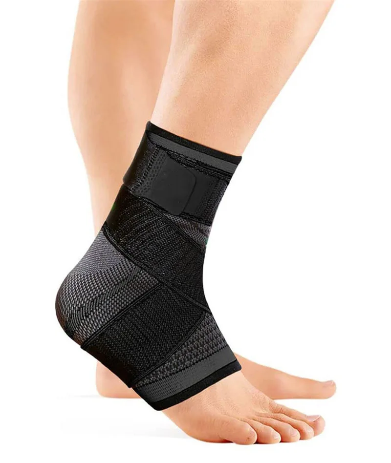 Adjustable Ankle Support Compression Ankle Brace Protector for Running Soccer Basketball Nylon Knitted Gym Bandage Ankle Strap