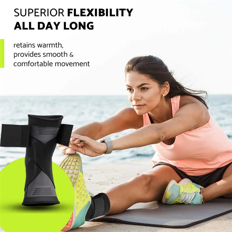 Adjustable Ankle Support Compression Ankle Brace Protector for Running Soccer Basketball Nylon Knitted Gym Bandage Ankle Strap